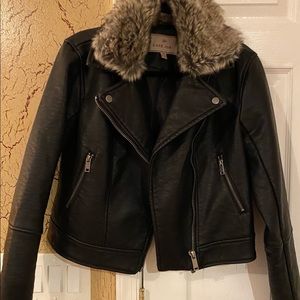 faux fur leather jacket